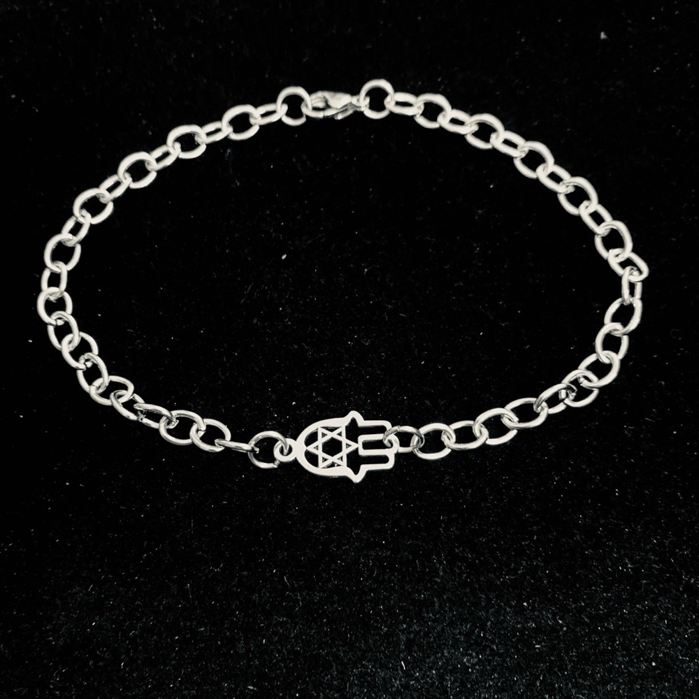 Men’s Hamsa Hand/Star of David chain bracelet - Picture 4 of 4
